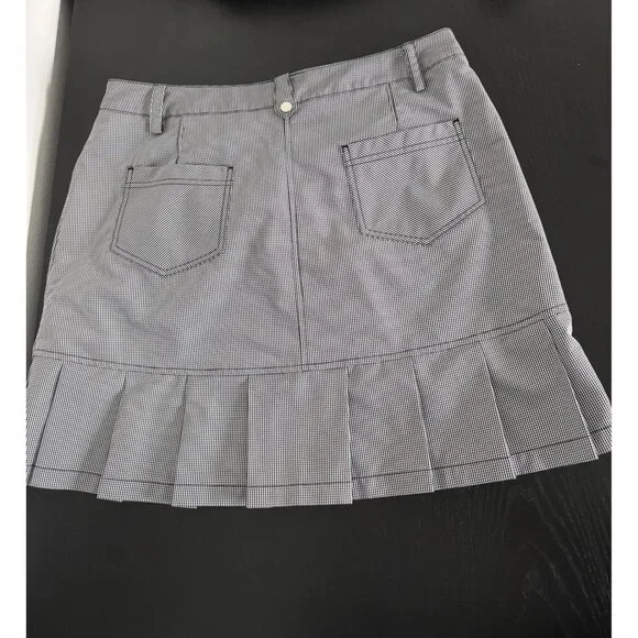 IBKÜL Golf Skort 8 Gingham Check Pleated Hem UPF 50 Activewear Tenniscore Preppy - Picture 2 of 13